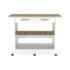 Depot E-Shop Kitchen Island 36" H, Six Casters, Two Drawers, Two Open Storage Shelves, Towel Hanger - 3 of 4