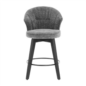 OUTSUPPLY 2 Pcs Wingback Swivel Bar Stools, Counter Height Adjustable Stools for Kitchen Island, Dining Room, Home Bar - 1 of 4