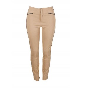 I.N.C International Concepts Womens Faux Leather Casual Trouser Pants, Beige, 14 Short - 1 of 2