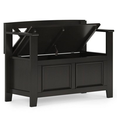 Wyndenhall 36" Halifax Transitional Solid Wood Entryway Storage Bench