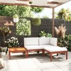 vidaXL Solid Acacia Wood 4-Piece Patio Lounge Set, Durably Constructed and Weather-Resistant with Cream Cushions for Ultimate Comfort - 2 of 4