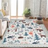 Fulvari Washable Area Rug Large Cream Colorful Boho Rugs Vintage Bedroom Rug Ultra-Thin Traditional Floral Carpet - 3 of 4