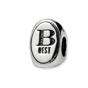 Black Bow Jewelry Sterling Silver Best Friends Forever, 3-Sided Bead Charm - 1 of 4