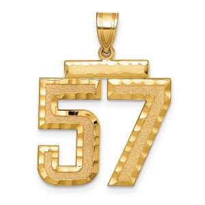 Black Bow Jewelry 14k Yellow Gold, Varsity Collection, Large D/C Pendant Number 57 - 1 of 3