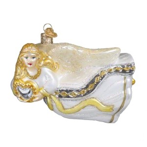 Old World Christmas Blown Glass Ornament for Christmas Tree, Angel with Heart - 1 of 4