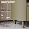 Sapphtopaz Modern Round Nightstand with Storage Drawer & Open Shelf Curved Bedside Table with Tapered Legs Sofa End Table for Bedroom,Living Room - 2 of 4