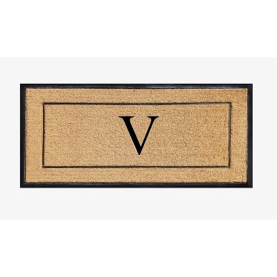 A1HC Natural Coir and Rubber Backing Monogrammed Door Mat, Anti-Shed Entry Doormat