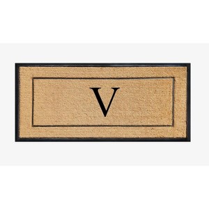 A1HC Natural Coir and Rubber Backing Monogrammed Door Mat, Anti-Shed Entry Doormat - 1 of 4