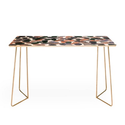 Amy Sia Gracie Spot Desk Gold/Gray - Deny Designs