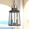 John Timberland Jubliee 19 1/4" High Modern Outdoor Pendant Light Fixture Ceiling Porch House Exterior 2-Light Hanging Black Metal Clear Glass Shade - 2 of 4