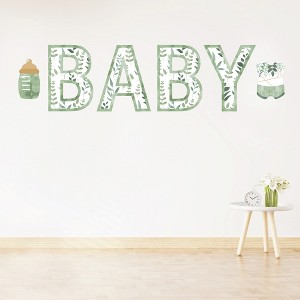 Big Dot of Happiness Boho Botanical Baby - Peel and Stick Greenery Party Standard Banner Wall Decals - Baby - 1 of 4