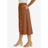 Jessica London Women's Plus Size Knit Crepe Side Button Midi Skirt - 4 of 4
