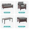 Sonkuki 6 Pieces Patio Sofa & Ottomans & Chair & Coffee Table Set, Conversation Couch with Sand Cushion - 3 of 4