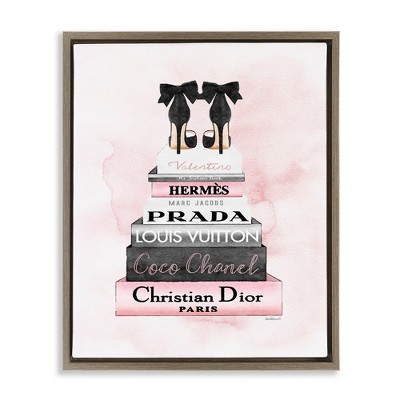 Stupell Industries Black Heels on Bookstack, 17" x 21"