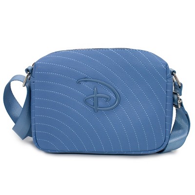 Disney Bag, Crossbody, Rectangle, Disney Signature D Blue Logo with Arch Stitch, Blue, Vegan Leather