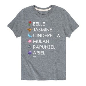 Boys' - Disney - Princess List Icons Short Sleeve Graphic T-Shirt - 1 of 4