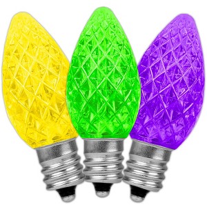 Novelty Lights C7 LED Faceted Christmas Replacement Bulbs Dimmable 25 Pack - 1 of 4