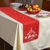 Unique Bargains Christmas Table Runner White Gazebo Linen Red White 72"x13" 1 Pc - 2 of 4
