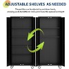 72in Steel Storage Cabinet w/ Wheels & Lock - Heavy-Duty w/ Pegboard & 4 Adjustable Shelves for Garage/Home/Office Organization - 4 of 4
