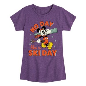 Girls' - Disney - No Day Like A Ski Day Fitted Short Sleeve Graphic T-Shirt - 1 of 4