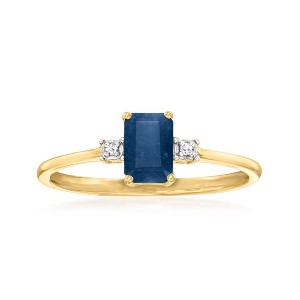Ross-Simons 0.50 Carat Sapphire Ring With Diamond Accents in 10kt Yellow Gold - 1 of 4