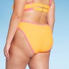 Women's Colorblock Ultra High Leg Extra Cheeky Bikini Bottom - Wild Fable™ Orange/Pink - 2 of 4