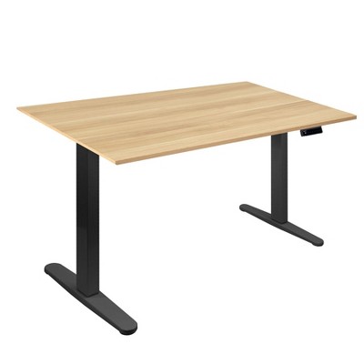 Mount-It! Electric Sit-Stand Desk with Tabletop - Black / Maple