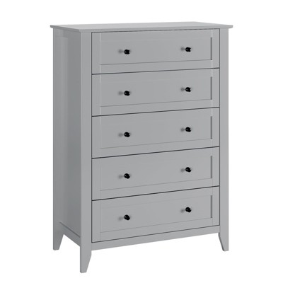 5 Drawer Dresser for Bedroom, Tall Dresser with Deep Drawers & Metal Knobs, Modern Wooden Chests of Drawers for Entryway, Hallway