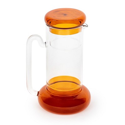 Elle Decor Bedside Pitcher Set, 32-Ounce Carafe with Cup, Tumbler Doubles as A Lid Made of Borosilicate Glass