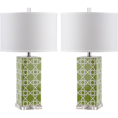 Quatrefoil Table Lamp (Set of 2) - Green - Safavieh