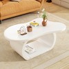 Vynxaria White Modern Cloud Coffee Table - Cream Style Irregular Accent Table - 2 of 4