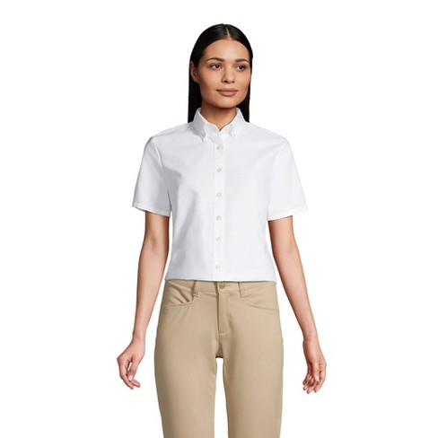 Lands' End School Uniform Women's Short Sleeve Oxford Dress Shirt - 16 -  White : Target
