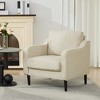GustoWave Mid-Century Accent Chairs, Modern Linen Fabric Armchair, Comfy Sofa Chairs with Scooped Arms, Reading Chair High Back - 2 of 4
