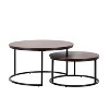 Brown Nesting Round Coffee Table Set of 2 - 2 of 4