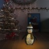 vidaXL 2 ft Decorative Christmas Snow Penguin Figure with LED Lights - Black and White Fabric and Steel Design for Indoor and Outdoor Festive Display - 3 of 4