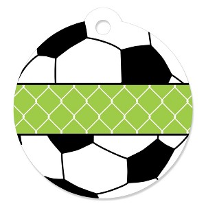 Big Dot of Happiness Goaaal - Soccer - Baby Shower or Birthday Party Favor Gift Tags (Set of 20) - 1 of 4