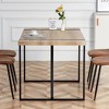 Vynxaria Rustic Industrial Rectangular Dining Table with Black Metal Legs - 3 of 4