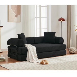 NicBex Oversized Upholstered Floor Sofa Bed with Convertible Folding Design,2-Seater Futon Couch Sleeper Sofa for Living Room,Bedroom - 1 of 4