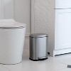 Basics Smudge Resistant Mini Rectangular Trash Can With Soft-Close Foot Pedal, Brushed Stainless Steel - 3 of 4
