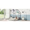 CAVINAS Full Size Wood Montessori Bed,Modern Floor Bed with House-Shaped Roof Headboard and Semi-Fence Design,Toddler Bed for Bedroom - 2 of 4