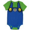 SUPER MARIO Nintendo Mario Luigi Baby Bodysuit and Hat Set Newborn to Infant - 4 of 4