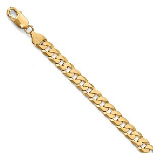 Black Bow Jewelry 8mm 14k Yellow Gold Beveled Curb Chain Bracelet - 1 of 4