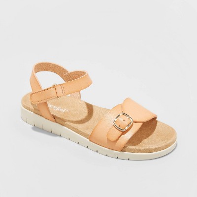 tan footbed sandals