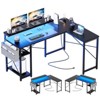 54 inch Reversible L Shaped Desk, Small Gaming Desk, Corner Computer Desk with Storage Shelves, Power Outlets - 2 of 4