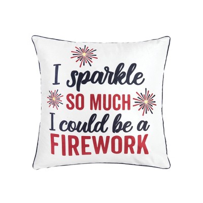 C&F Home 18" x 18" Spark So Much Light-Up LED July 4th Light-Up Throw Pillow