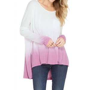 Women's Ombre Dip Dye Pocket Tunic Top - SHE + SKY - 1 of 3