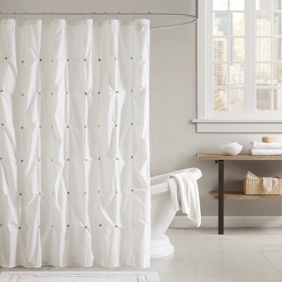 72 x72  Masie Cotton Shower Curtain Ivory