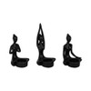 Sagebrook Home 7" Set of 3 Yoga Candle Holder - Polyresin Seated Women Votive Candle Holder - Peaceful Candle Decor for Home - 3 of 4