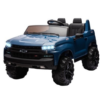 24V Licensed Chevrolet Silverado 2-Seater Kids Ride On Truck, Electric Car w/Remote, 90W Motors, LED Lights, Suspension