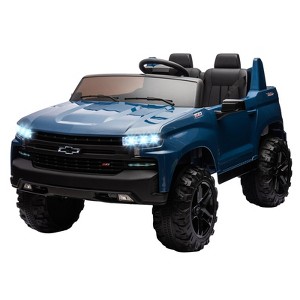 24V Licensed Chevrolet Silverado 2-Seater Kids Ride On Truck, Electric Car w/Remote, 90W Motors, LED Lights, Suspension - 1 of 4